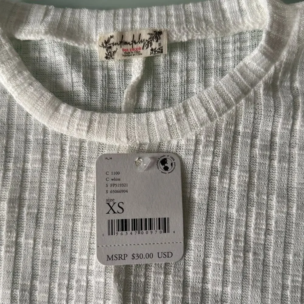 New Free People Aura Layering Top in White Size XS
